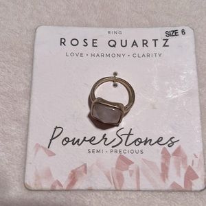 NWOT Power Stones Semi-Precious Rose Quartz Ring Size 6